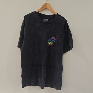 LADRFT Aloha Skull Palm Tree Graphic Men's Black Jersey T-Shirt XL Short Sleeve